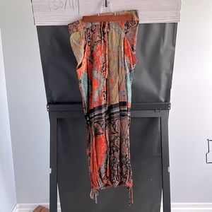 Free People multi color print balloon pants size XS